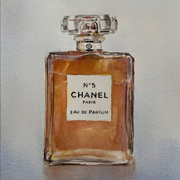 Original Watercolor Painting “Chanel No 5” - Picture 3 of 4